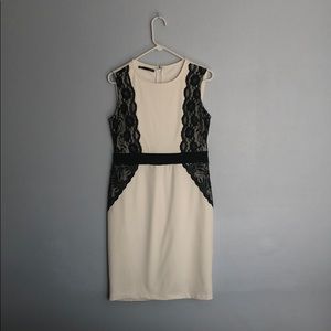 Beautiful white dress with black lace